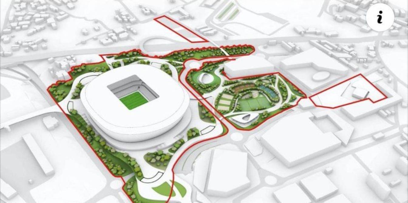 Preview Nuovo stadio della Roma a Pietralata: quanto verde attorno all’impianto