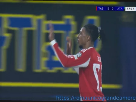 Dominio Bayern a Bergamo: Olise protagonista con una doppietta nel 6-1 sull’Atalanta